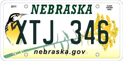NE license plate XTJ346