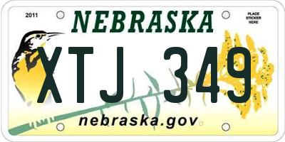 NE license plate XTJ349