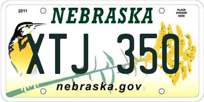 NE license plate XTJ350