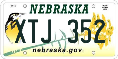 NE license plate XTJ352
