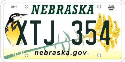 NE license plate XTJ354