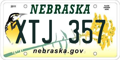 NE license plate XTJ357