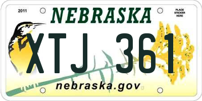 NE license plate XTJ361