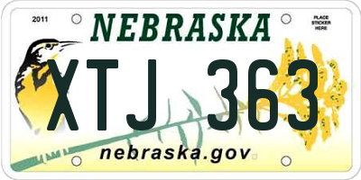 NE license plate XTJ363