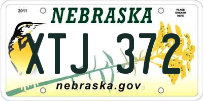 NE license plate XTJ372