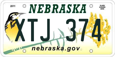 NE license plate XTJ374