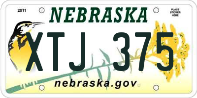 NE license plate XTJ375