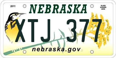 NE license plate XTJ377