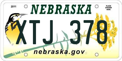 NE license plate XTJ378