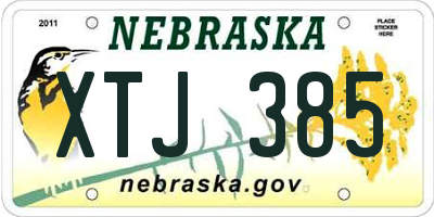 NE license plate XTJ385