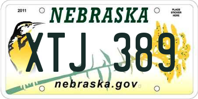 NE license plate XTJ389