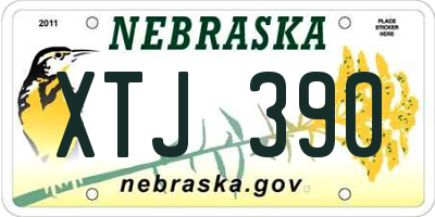NE license plate XTJ390