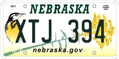 NE license plate XTJ394
