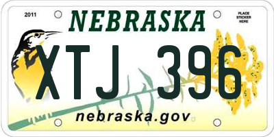 NE license plate XTJ396