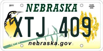 NE license plate XTJ409