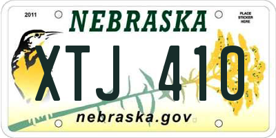 NE license plate XTJ410