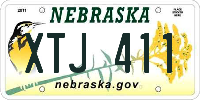 NE license plate XTJ411