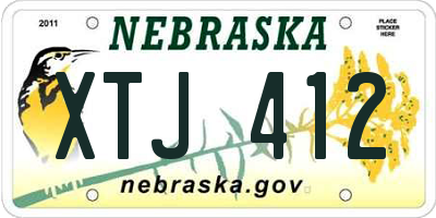 NE license plate XTJ412