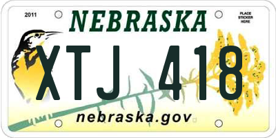 NE license plate XTJ418