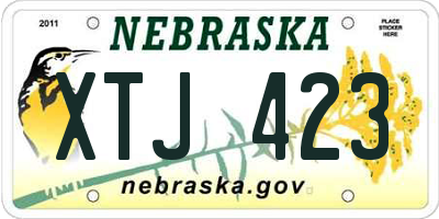NE license plate XTJ423