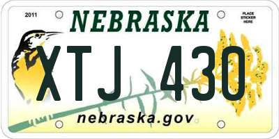 NE license plate XTJ430
