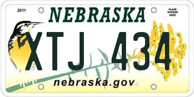 NE license plate XTJ434