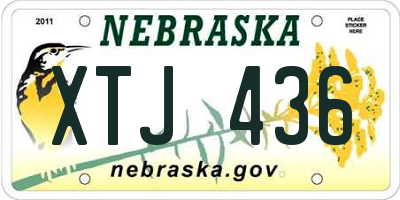 NE license plate XTJ436