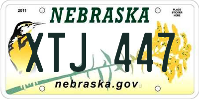 NE license plate XTJ447