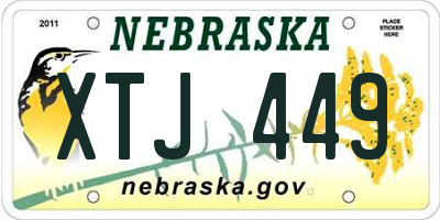 NE license plate XTJ449