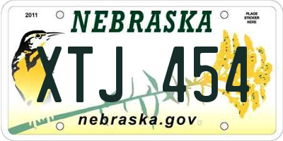 NE license plate XTJ454