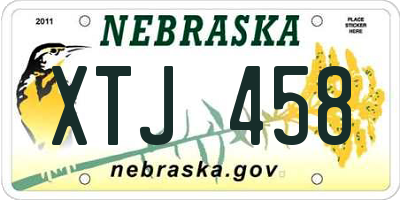NE license plate XTJ458