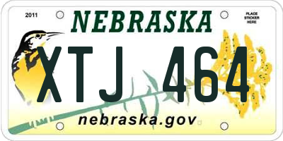 NE license plate XTJ464