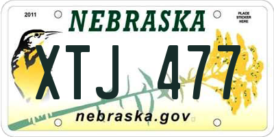 NE license plate XTJ477