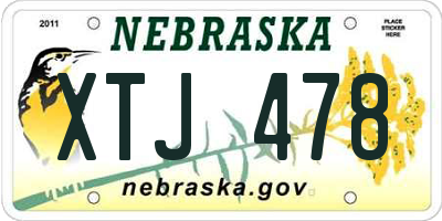 NE license plate XTJ478