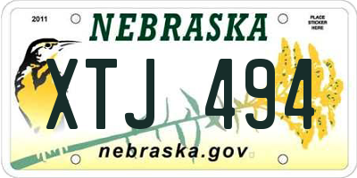 NE license plate XTJ494