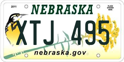NE license plate XTJ495