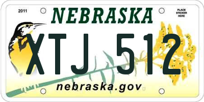 NE license plate XTJ512