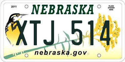 NE license plate XTJ514