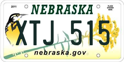NE license plate XTJ515