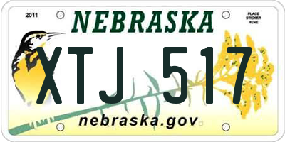 NE license plate XTJ517