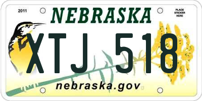 NE license plate XTJ518