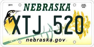 NE license plate XTJ520