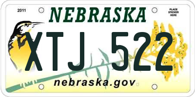 NE license plate XTJ522