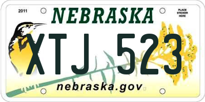 NE license plate XTJ523