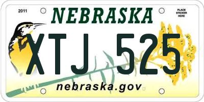 NE license plate XTJ525