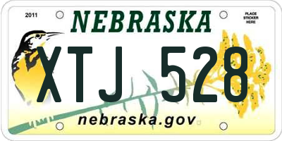 NE license plate XTJ528