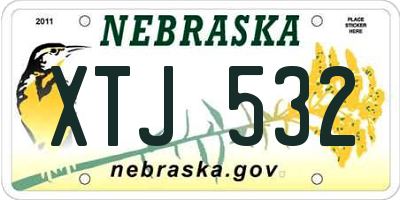 NE license plate XTJ532
