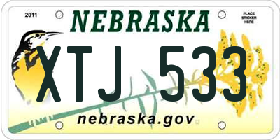 NE license plate XTJ533
