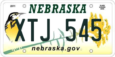 NE license plate XTJ545