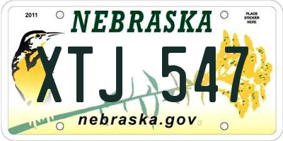 NE license plate XTJ547